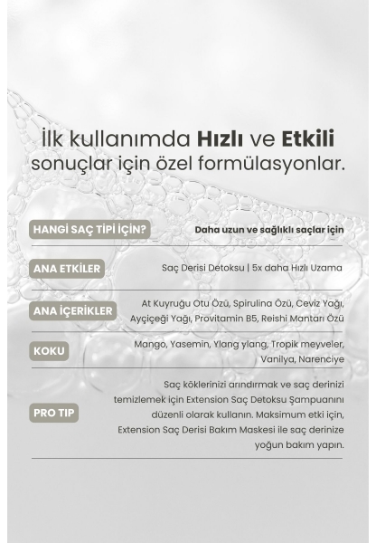 Yavaş Uzayan Saçlar Için Saç Derisini Güçlendiren Extension Hızlı Uzama Saç Bakım Şampuanı 350 ml