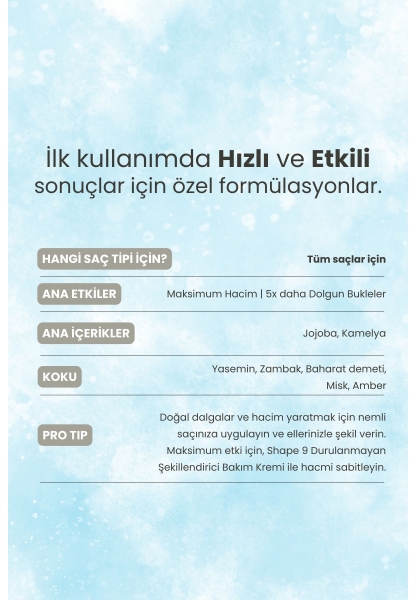 Anında Doğal Dalgalar Ve Hacim Sağlayan Volumizing Deniz Tuzu Hacim Spreyi 200 ml
