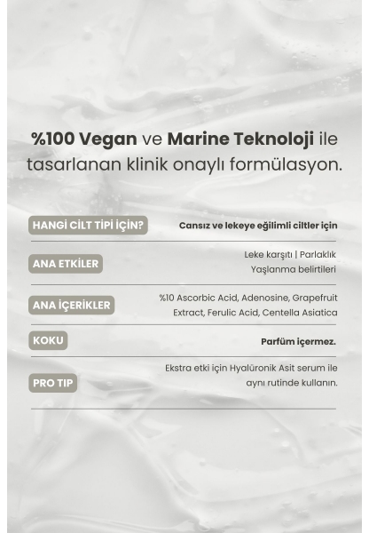 Vitamin C Serum – Aydınlatıcı & Leke Karşıtı Bakım