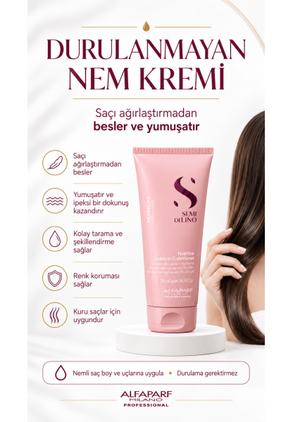 Semi Di Lino Moisture Durulanmayan Saç Kremi 1000 Ml