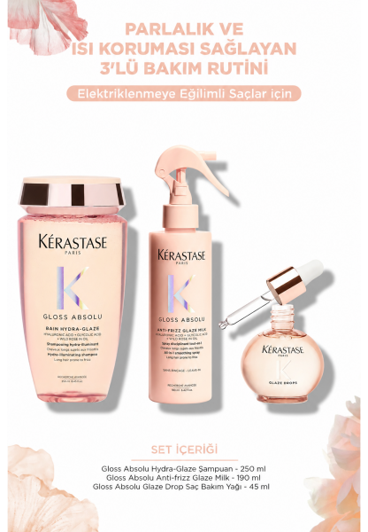Gloss Absolu Elektriklenme Karşıtı Saç Bakım Seti - Bain & Spray & Oil