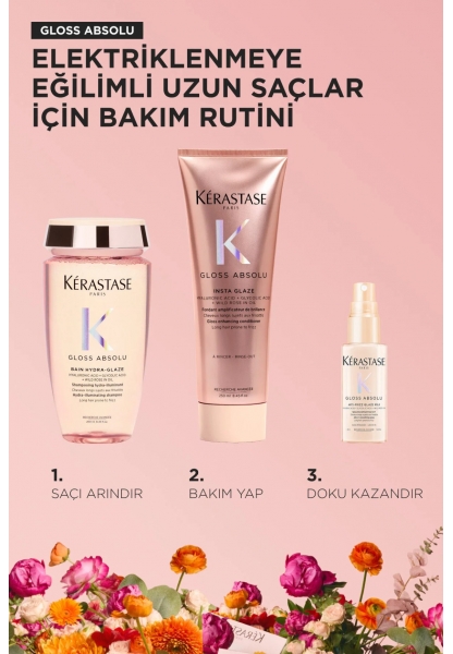 Gloss Absolu Elektriklenmeye Eğilimli Saçlar Için Parlaklık Veren Üçlü Bakım Seti 545 ml