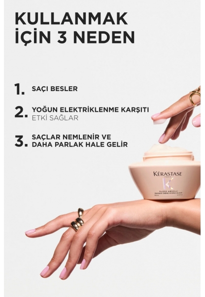 Gloss Absolu Elektriklenmeye Eğilimli Saçlar Için Nemlendiren Ve Parlaklık Arttıran Maske