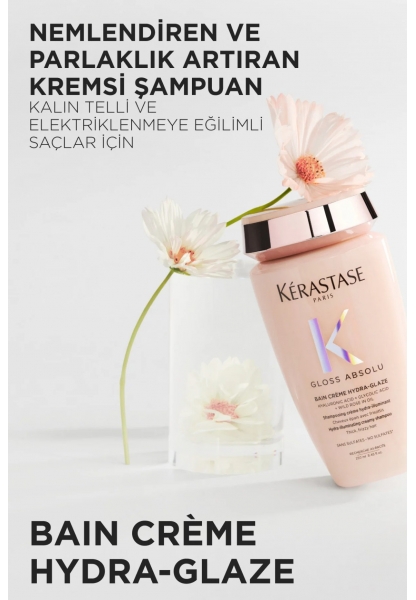 Gloss Absolu Bain Creme Hydra-Glaze Elektriklenmeye Eğilimli Saçlar Için Parlaklık Veren Şampuan 250 ml