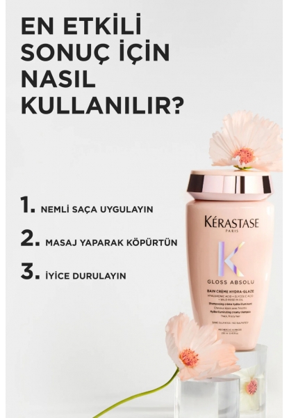 Gloss Absolu Bain Creme Hydra-Glaze Elektriklenmeye Eğilimli Saçlar Için Parlaklık Veren Şampuan 250 ml