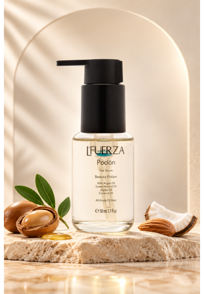 L'FUERZA Pocion Saç Bakım Yağı 50 ml - Parlaklık Ve Onarım Etkili Isı Koruyucu Elektriklenme Karşıtı Serum