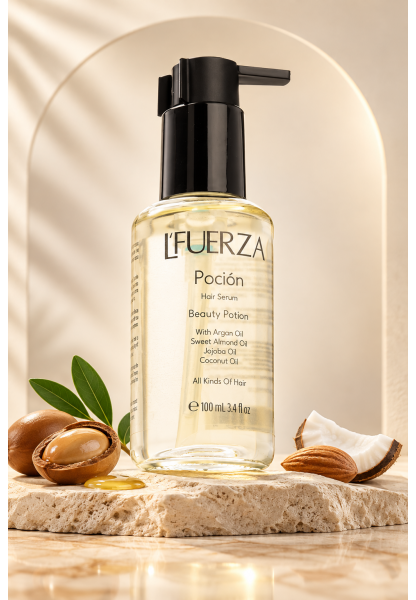 L'FUERZA Pocion Saç Bakım Yağı 100 ml - Parlaklık Ve Onarım Etkili Isı Koruyucu Elektriklenme Karşıtı Serum