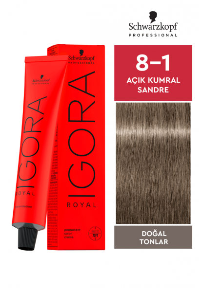 Igora Royal Doğal Tonlar Saç Boyası 8-1 Açık Kumral Sandre 60ml